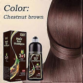 Hair Dye Shampoo, Instant 3 in 1 Hair Color Shampoo for Gray Coverage, Long-Lasting Hair Color Herbal Natural Plant Hair Dye Shampoo for Women & Men