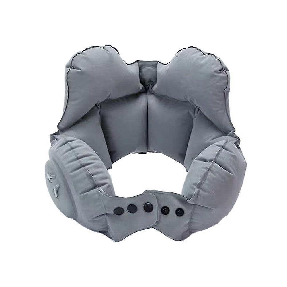 Inflatable U Shape Pillow Flocking For Travel Neck Support Adjustable