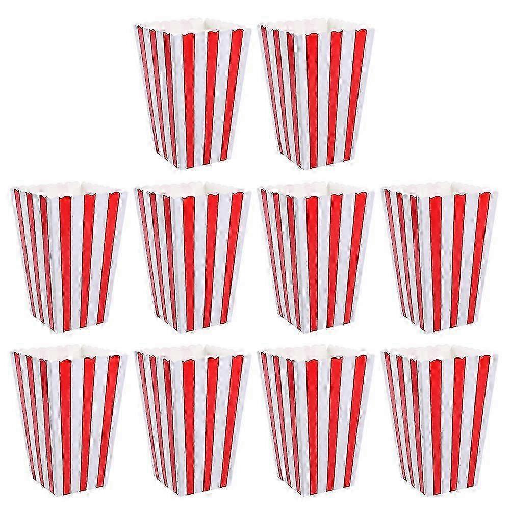 Popcorn Containers Small Popcorn Boxes For Party Red Rectangular Paper Storage Packaging 10Pcs