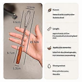 Stainless Steel Mini Hair Dye Mixer Wooden Handle Manual Ointment Mixing Rod For Stirring And Hair Dyeing Tool