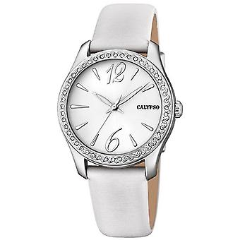 Calypso trendy Quartz Analog Woman Watch with Cowskin Bracelet K5717/1
