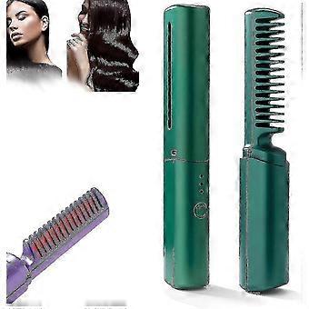 Travel Mini Ionic Hair Straightener Brush with 3 Heat Settings