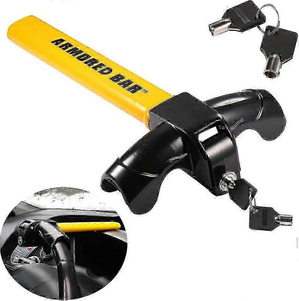 Bright Yellow T-Bar Steering Wheel Lock