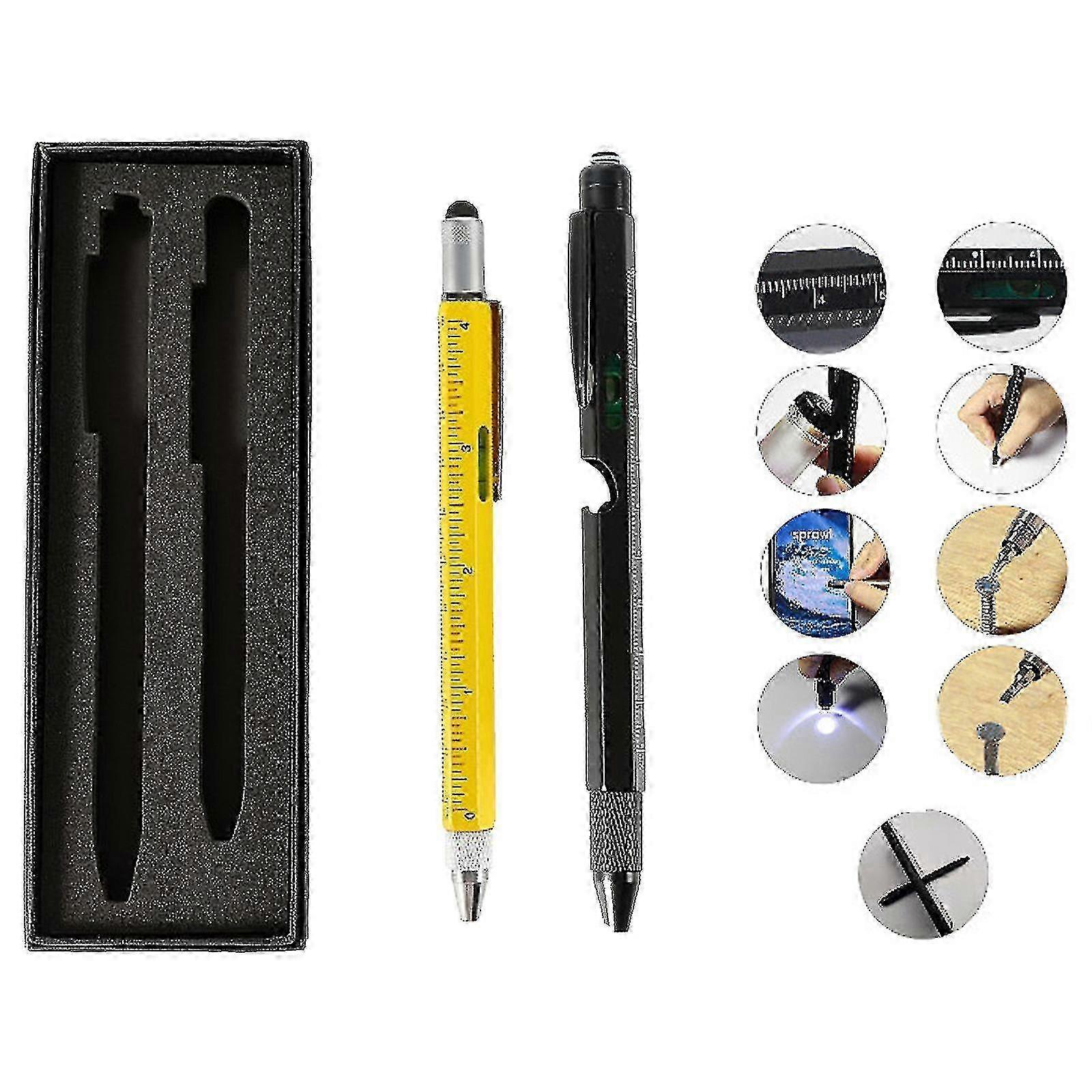 9 In 1 Aluminum Multitool Pen With LED Light