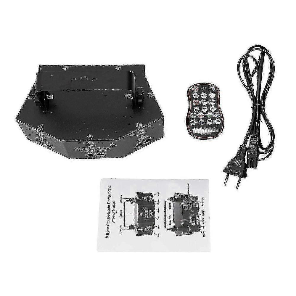 9-Eye Strobe Stage Lighting, Multiple Control Modes, 12 Patterns, For DJ, Parties, Bars