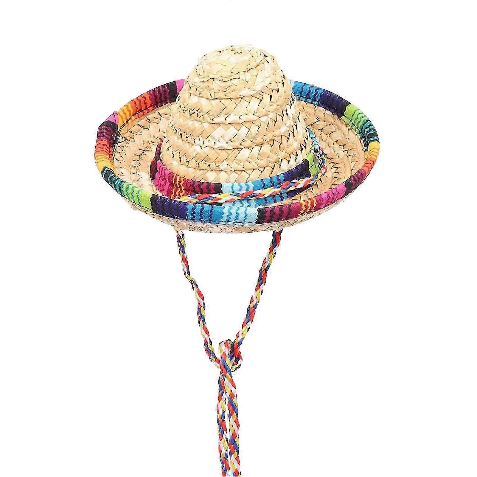 Mini Natural Straw Hat Festive Braided
