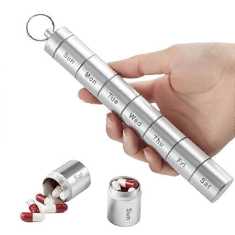7-Compartment Waterproof Metal Pill Box