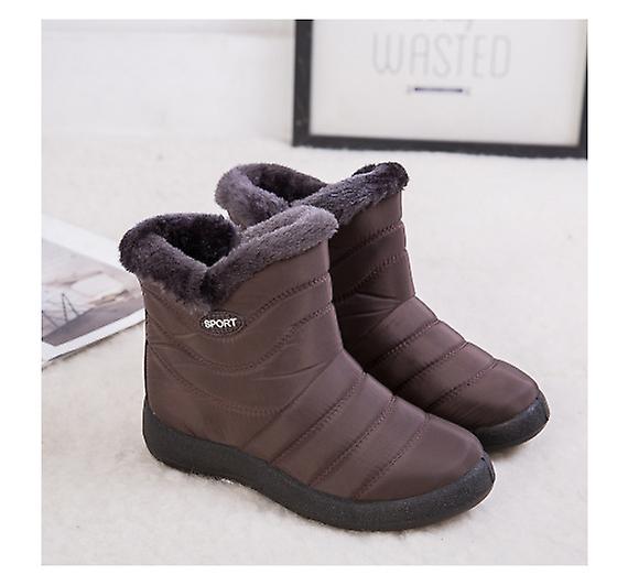 Dámské boty Zimní vysoce kvalitní Nové teplé sněhové boty Boční zip Design Semiš Nízký podpatek Příležitostné boty Střední trubka Protiskluzové boty
