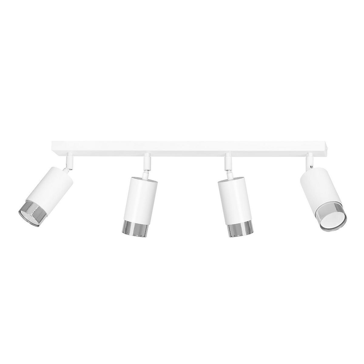 Hiro White/Chrome Ceiling Spotlight Bar 4x GU10