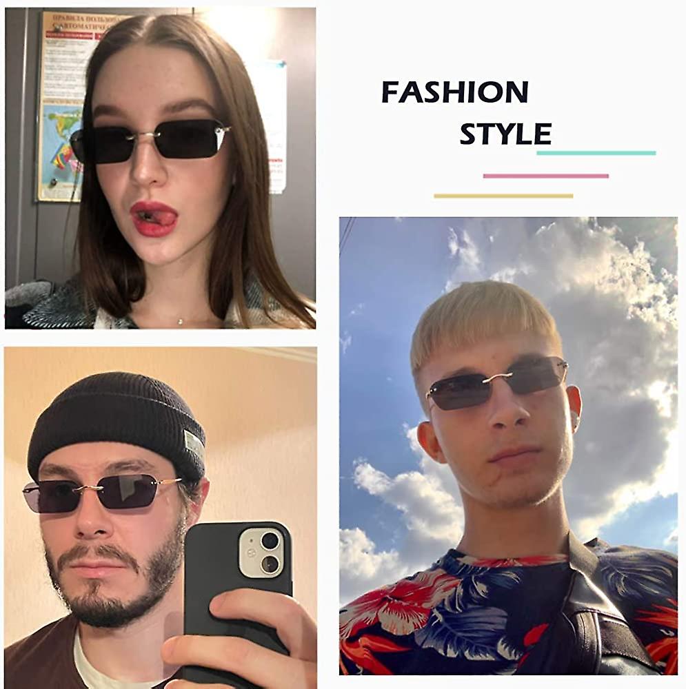 Occhiali Da Sole Rettangolari Vintage - UV400, Stile Anni '90, Per Donna E Uomo - Foto 11