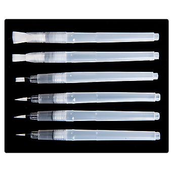 6pcs Pennello ad acquerello Pennello ricaricabile Acquerello Colore Disegno Arte Fornitura Acqua Colorazione Pennello Penne