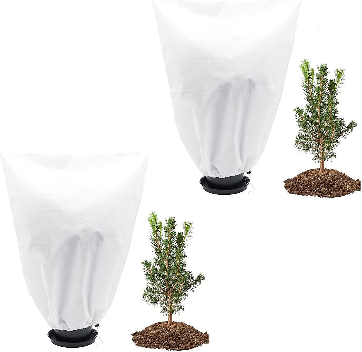 2pc Outdoor Plant Wintering Veil 60g Winter Plant Protection Cloth for Lemon Tree, Palm Tree, Olive Tree (2pc 60 * 80)