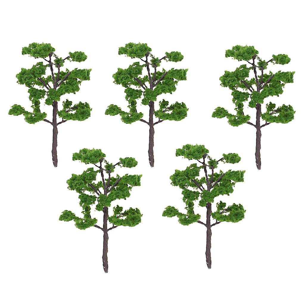 5pcs Scale 1:75 12cm Train Layout Set Model Trees Green