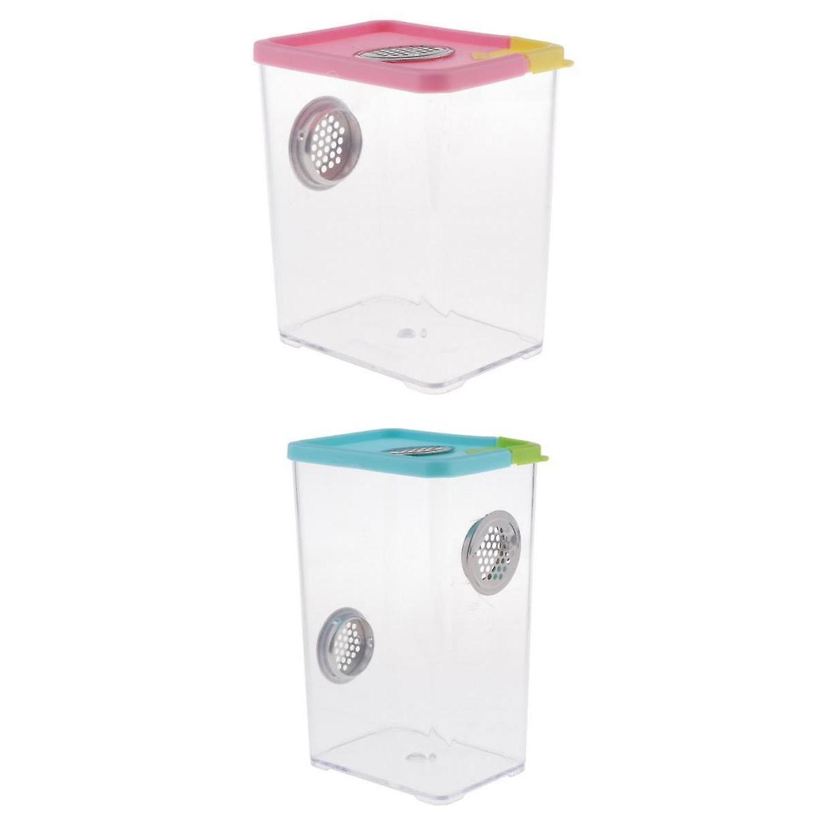2Pcs Reptile Spider Breeding Box Container Case Hatching Tank