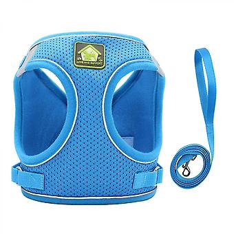 Cat Harness And Leash For Walking Escape Proof Adjustable Kitten No Pull Puppy Step-in Outdoor Vest (blue,xs)