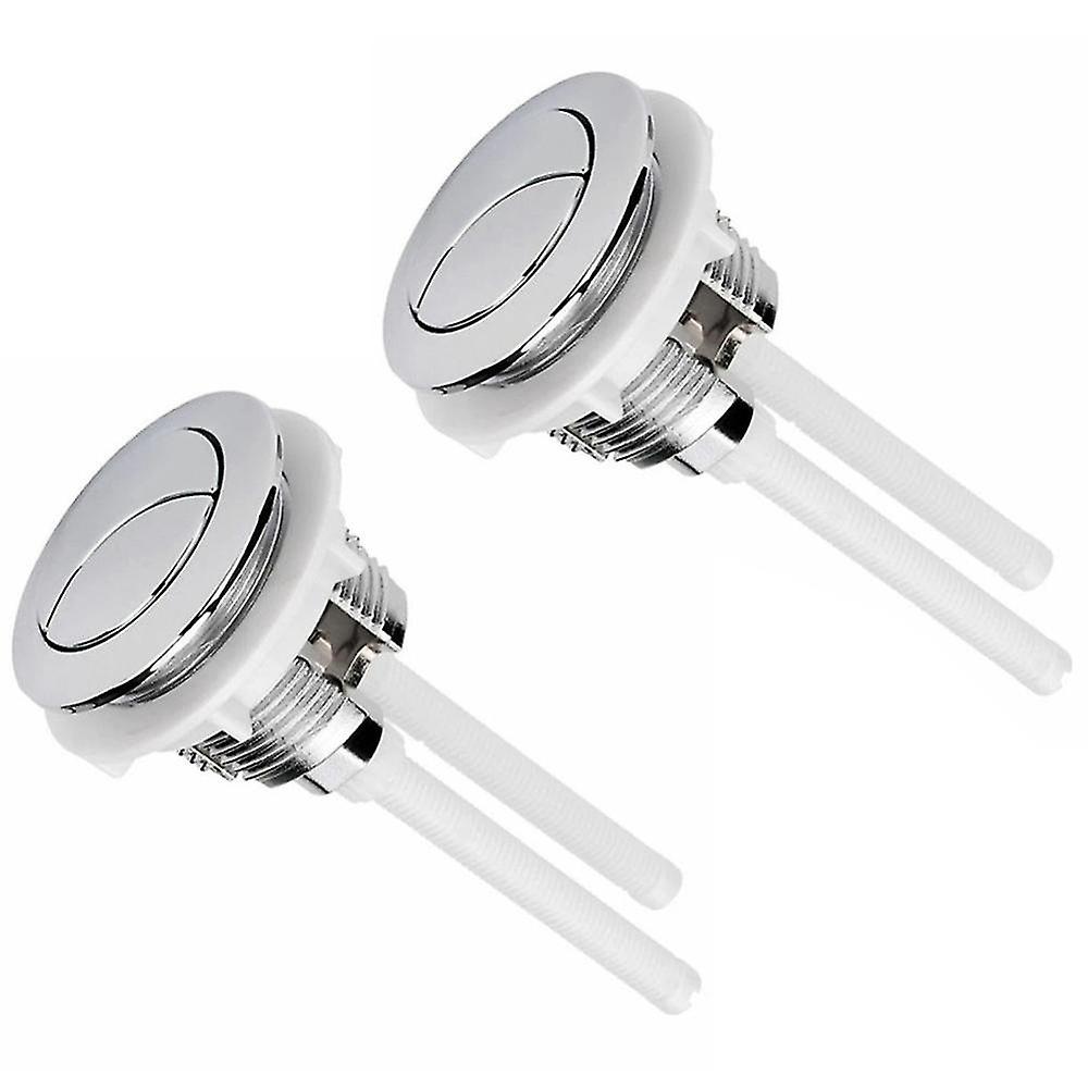 2pcs Toilet Button Replaces 38mm Double-button Switch Round Button Toilet Button