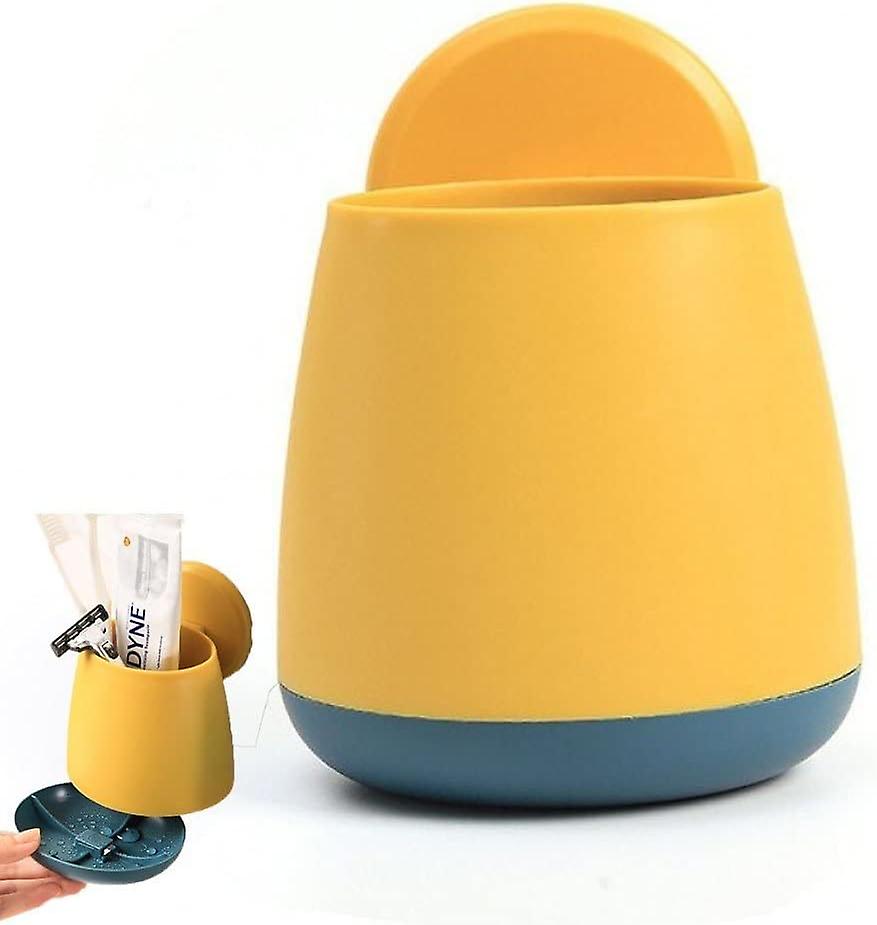 Wall Mounted Toothbrush Holder Space Saving Toothpaste Organizer Multifunctional Cosmetic Organizer