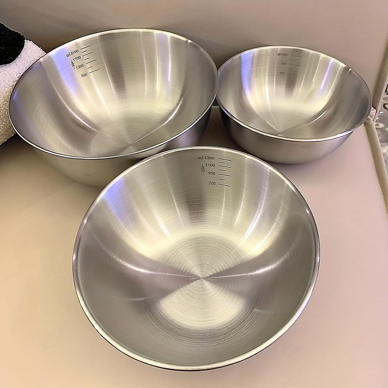3 stk mikseboller i rustfritt stål: Det perfekte kjøkkentilbehøret for ethvert hjem!