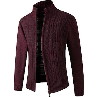 Men's Sweaters Autumn Winter Warm Cashmere Wool Zipper Cardigan Sweate