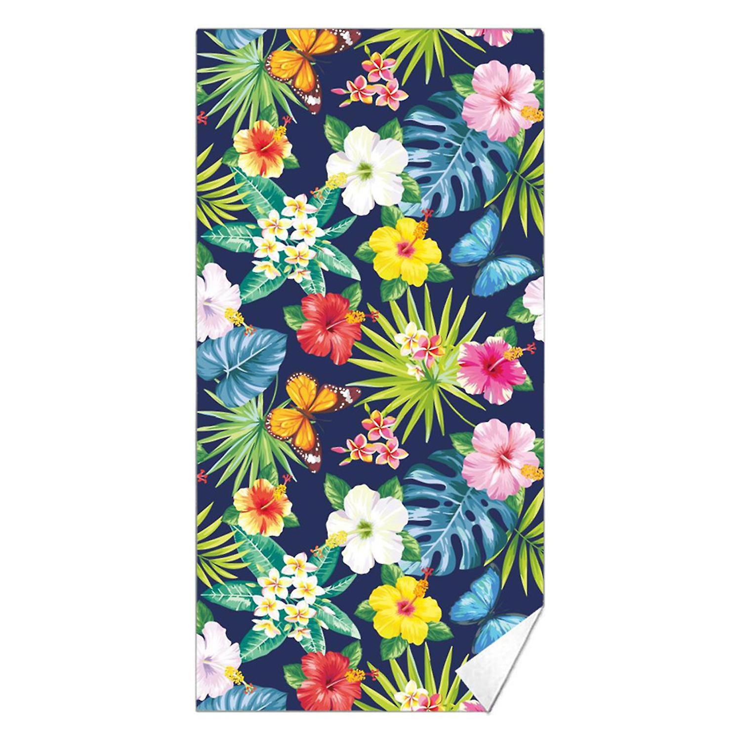 ZHOUBA Serviette de plage Sable Sans Séchage Rapide Grande Serviette de plage en microfibre imprimée