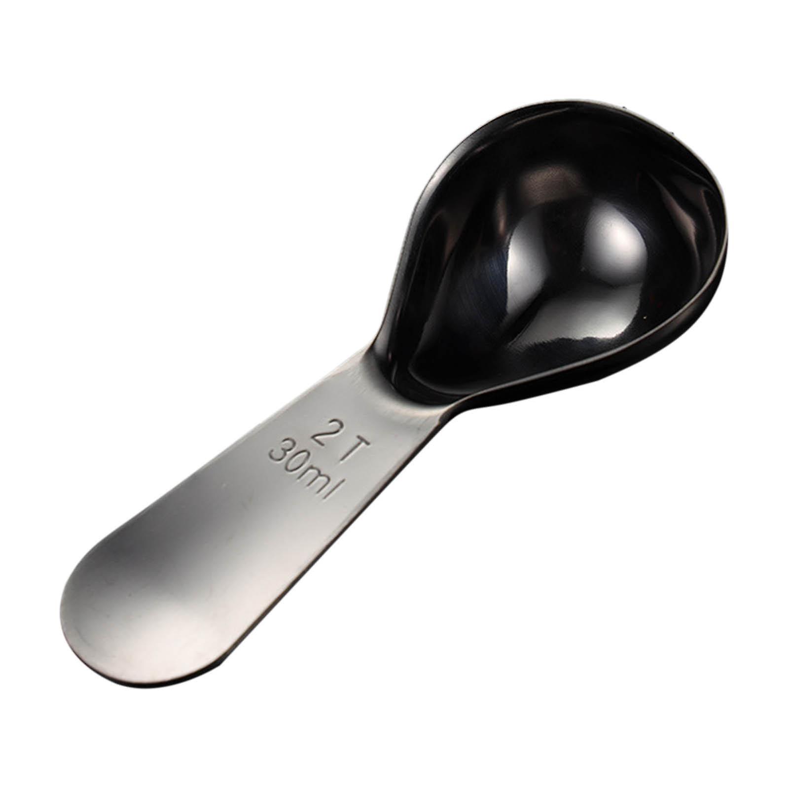 Creative Stainless Steel Measuring Spoon with Scale for Kitchen Gadgets Black Large