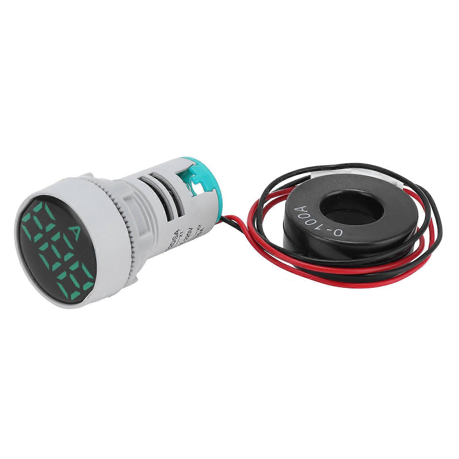 AC 220V Digital Current Meter - Round Crystal Panel Ammeter AD16‑22DSA Signal Indicator