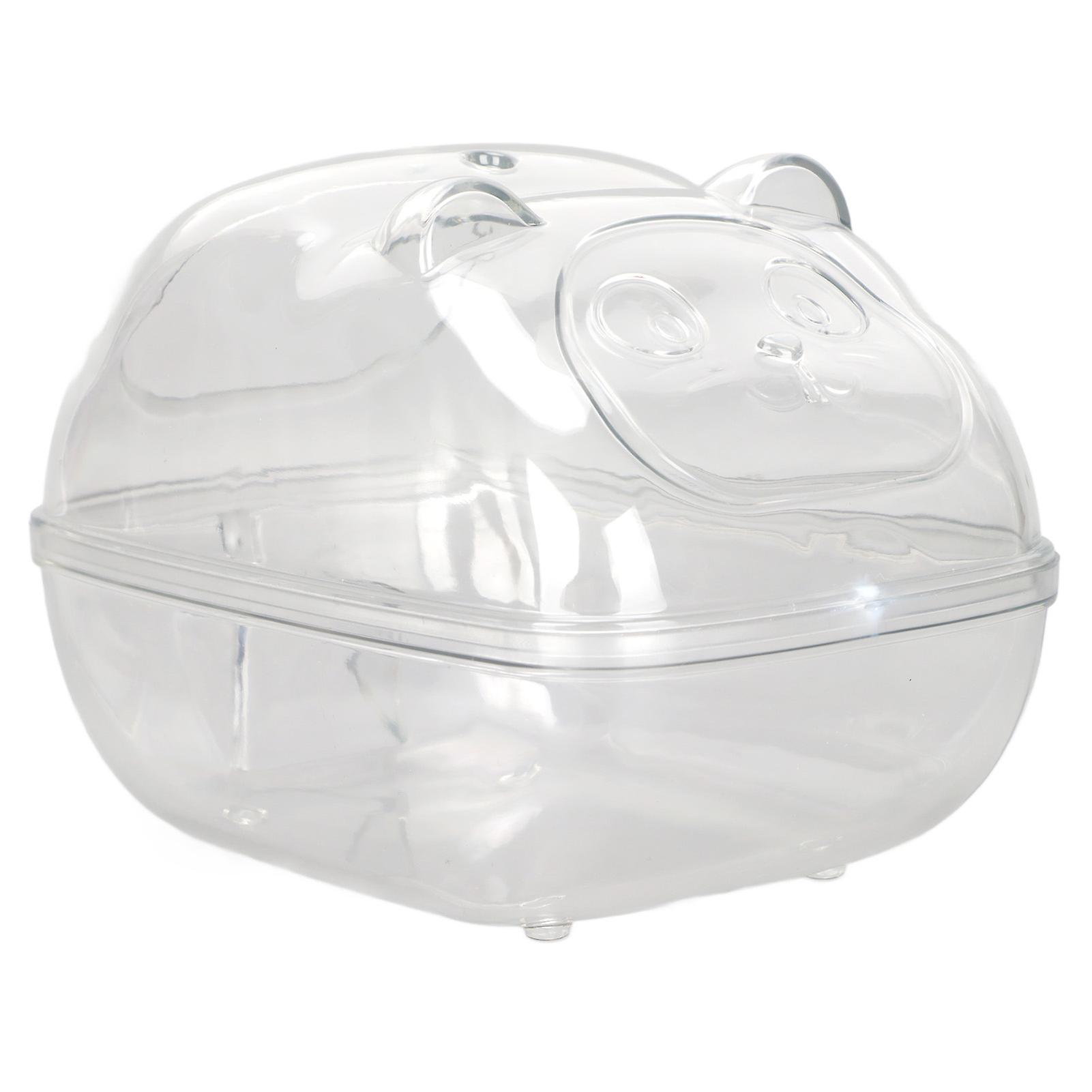 Hamster Bath Box Transparent Large Space Cartoon Shape Leakage Proof Sand Bathroom for Small Pets and Gerbils
