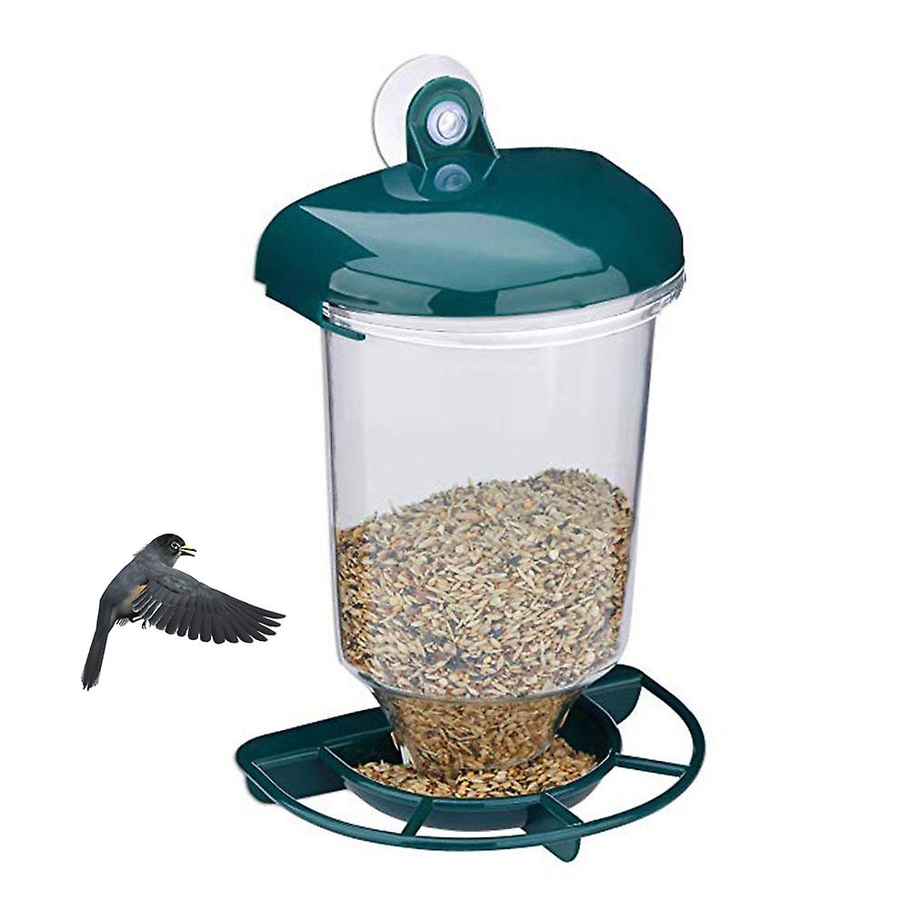 Transparent Bird Feeder Automatic Plastic Bird Feeder with Suction Cups