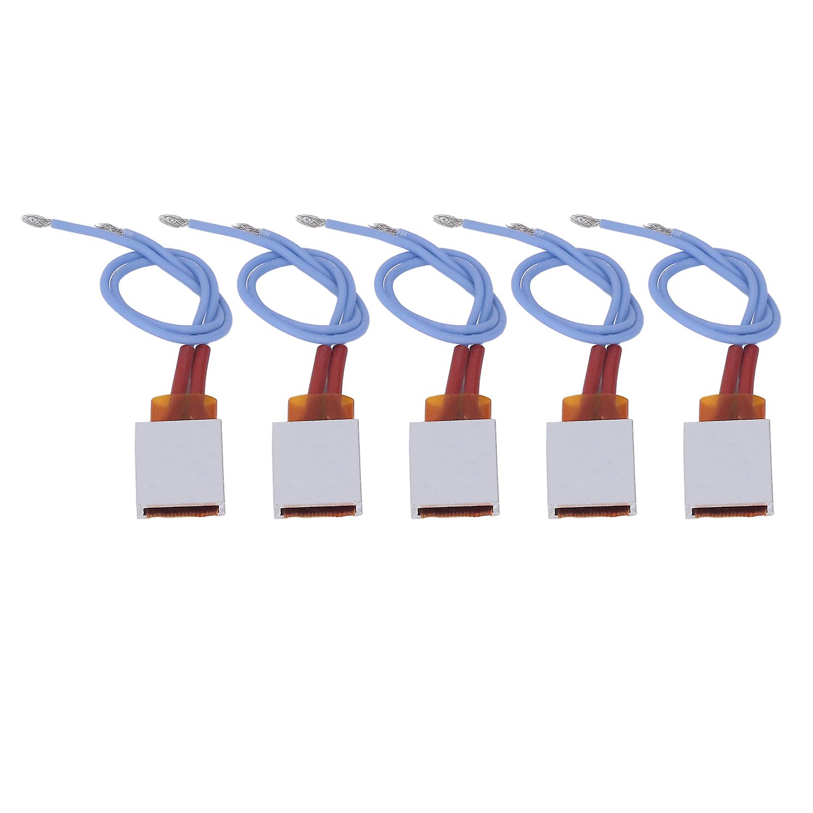 5pcs PTC Heating Element Automatic Constant Temp 110℃ Aluminum Shell Thermostat Heater Plate with Blue Wire 12V 