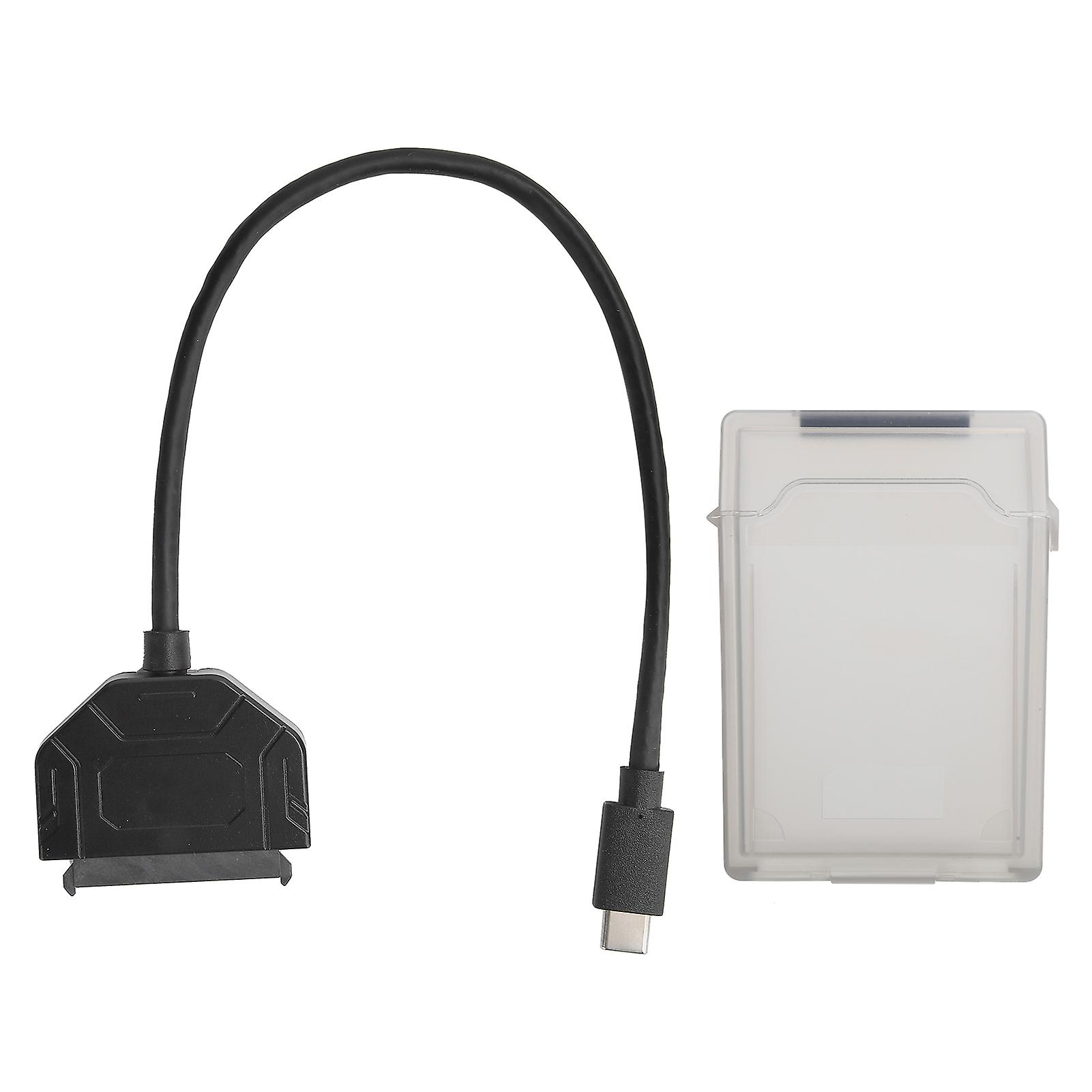 Type C SATA Adapter 2.5 Inch USB 3.0 10G SSD HDD Hard Drive Cable with Protective Gray Enclosure Compatible with External Storage