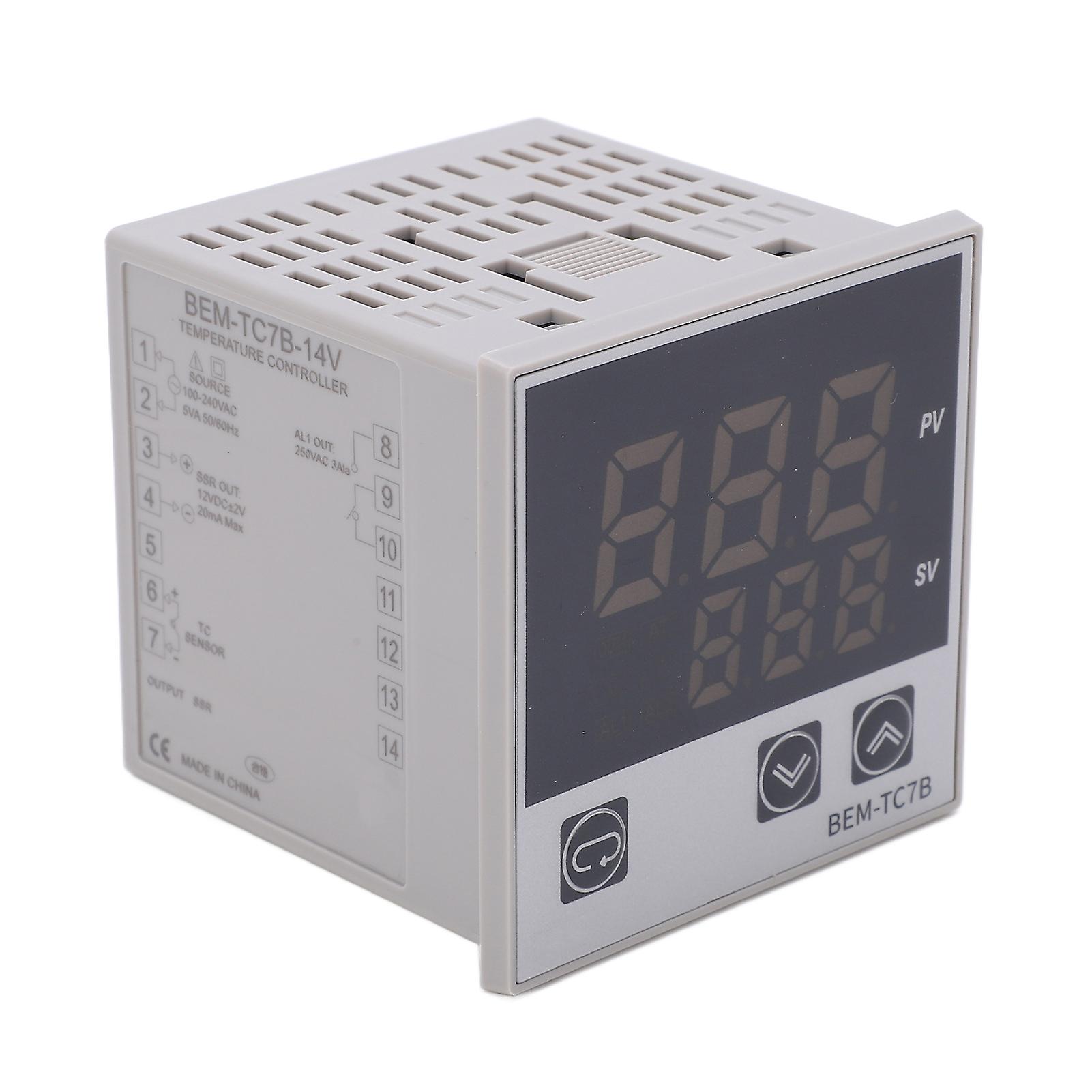Digital PID Thermostat Temperature Controller with Alarm Switch for Appliances Motors, 100-240VAC (BEMTC7B14V)