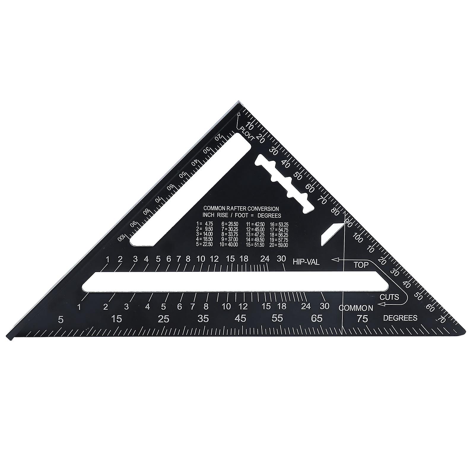 Triangle Ruler 7in Carpenter Square Aluminum Portable Woodworking Measuring Tool for DIY