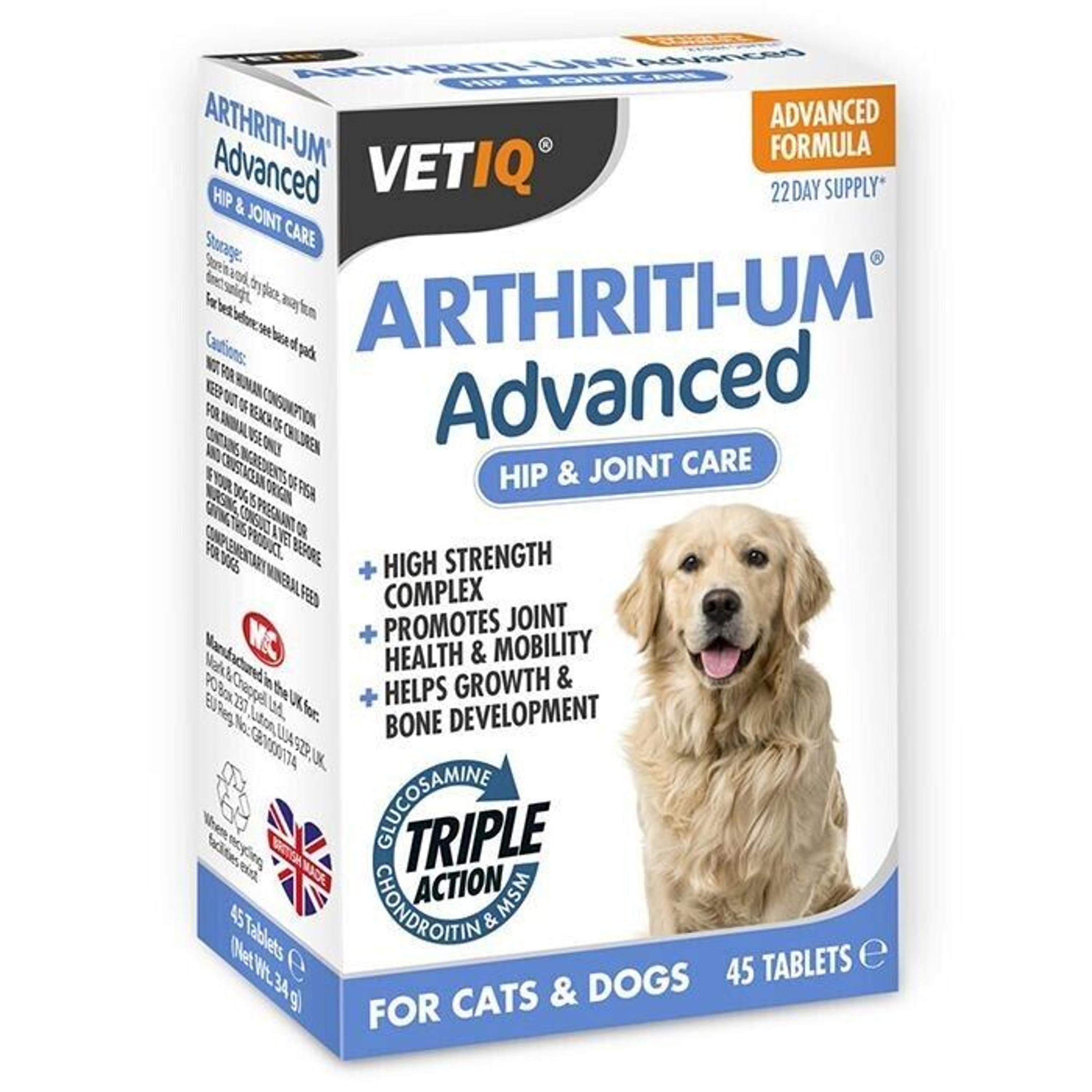 M & C VetIQ Arthiriti-Um Advanced Dog Cat Healthy Joint (45 Tablets)