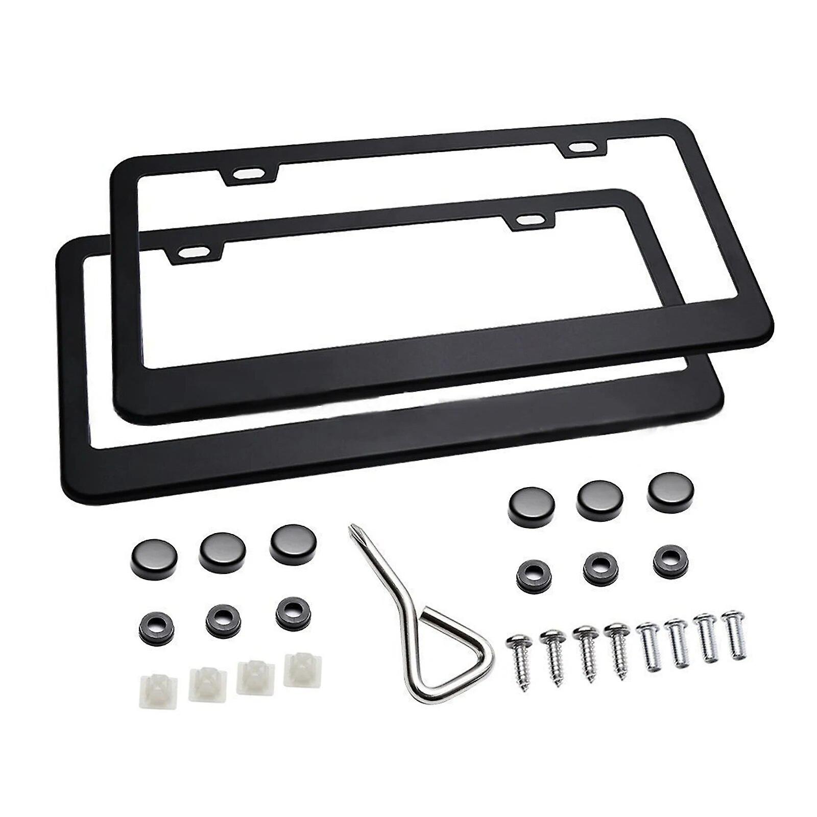 2x Front Back License Plate Frame Universal US Vehicles License Plate Holder Universal License Plate Covers Weatherproof
