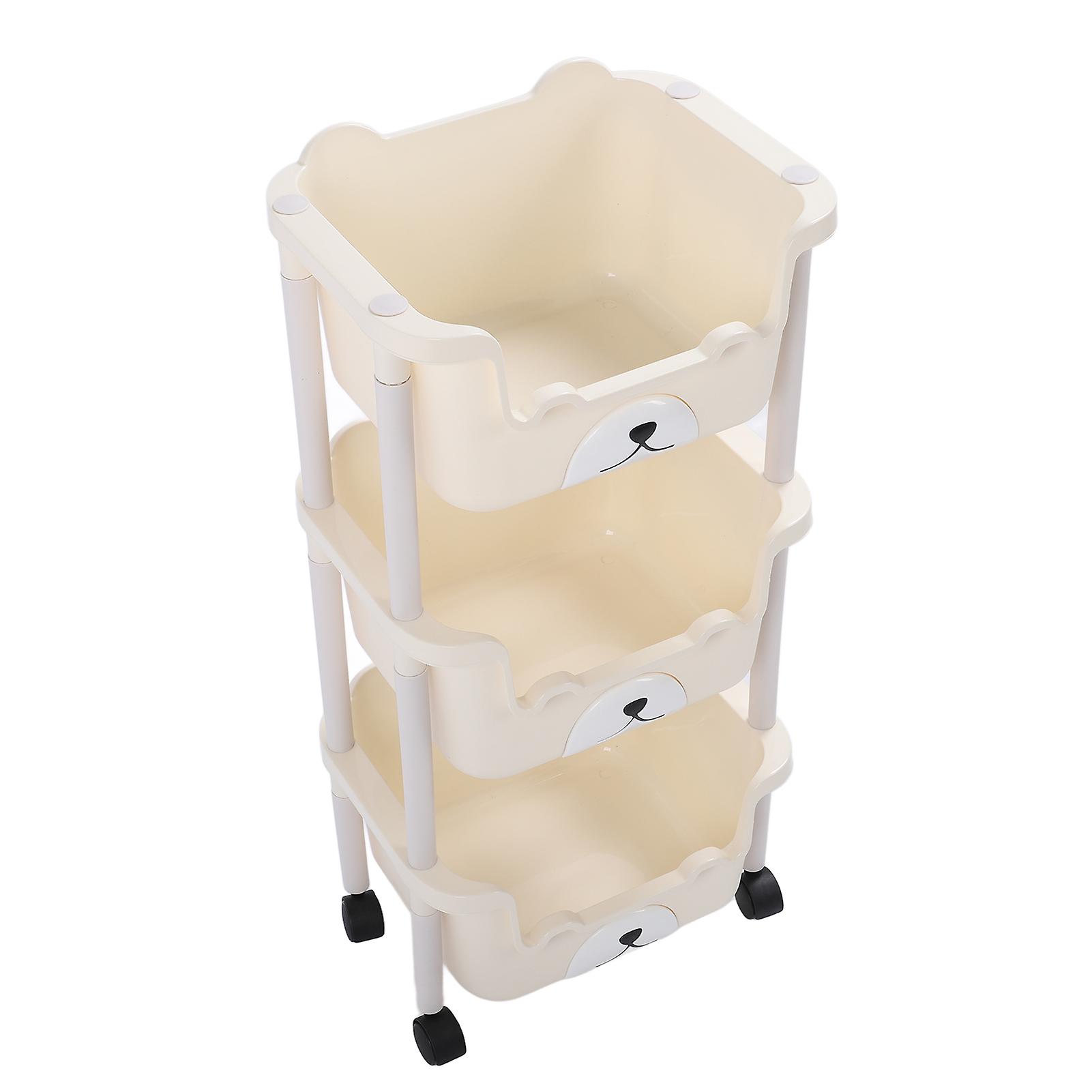 Storage Cart with Caster Wheels High Capacity Rolling Trolley Cart for Bathroom Kitchen Classroom Narrow Places 3 Layers 