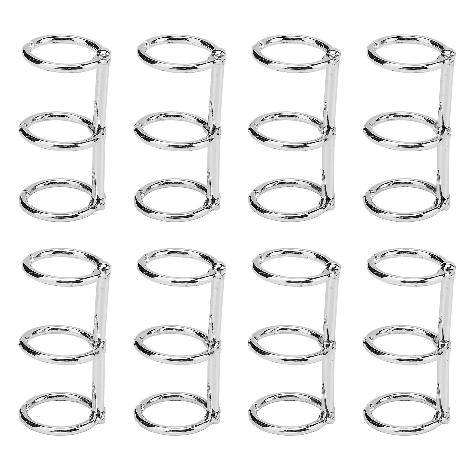 Binder Rings Reusable 3 Hole Electroplated Metal DIY Hand Account Paper Loose Leaf Binding RingsSilver