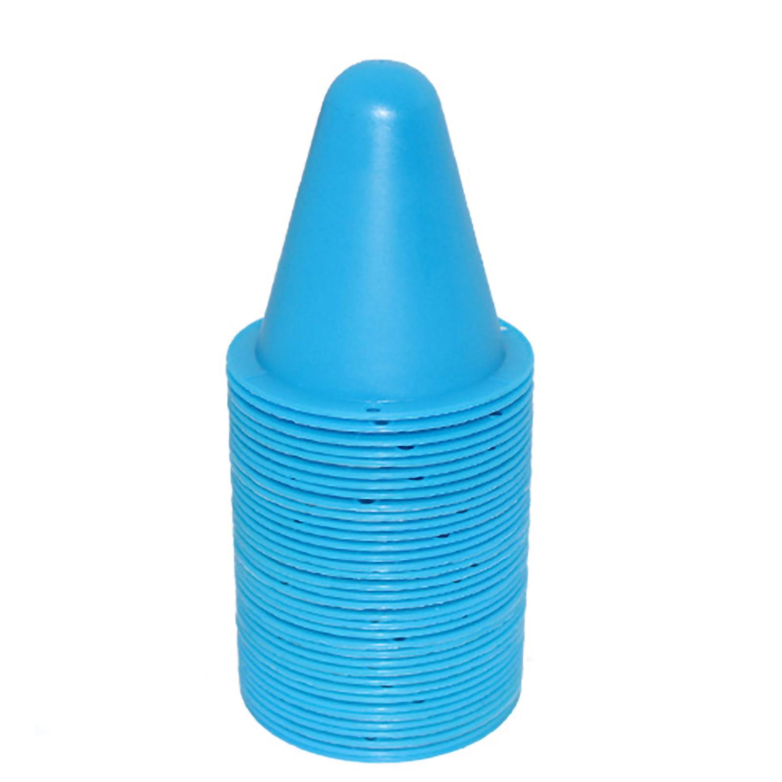 Football Training Marker Cones Running Sport Training Traffic Cones Set of 10 Pieces 8cm Blue
