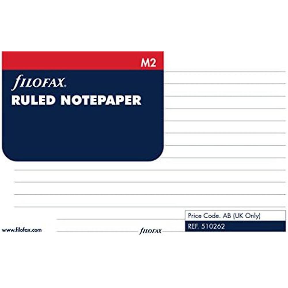 Filofax M2 Professional Ruled Notepaper Refill 20 Pack in Clean White Colour