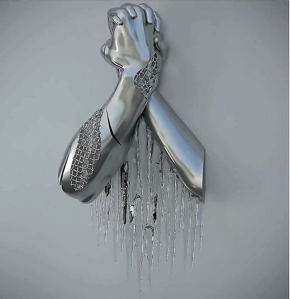 Aşk Kalp Gri-3d Sanat Duvar Metal Figür Heykel Çift Asılı Resim Home_L25-xdd