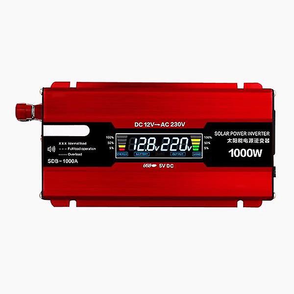 1000W 12v To 220v Solar Power Inverter Converter With Led Display And Usb Port For Car