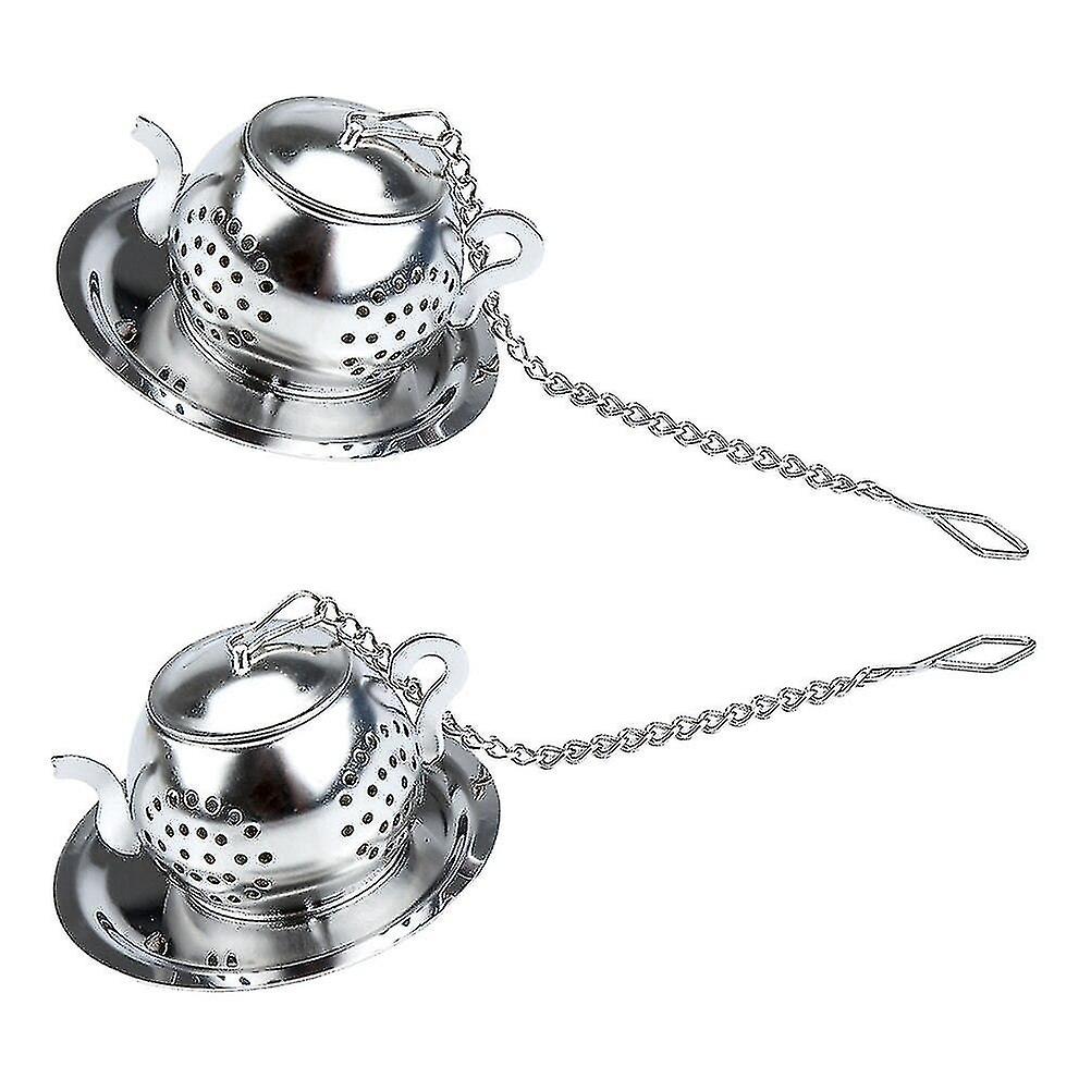 2 Sets Creative Tea Infusers Practical 304 Stainless Steel Tea Strainers (silver)|tea Strainers  Hs