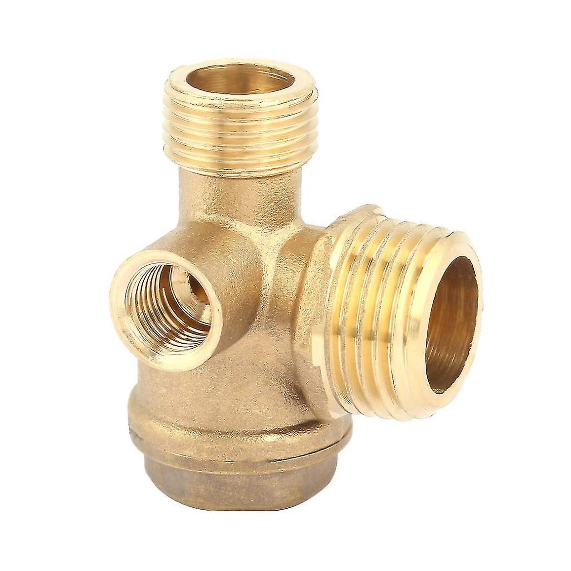 thumbnail image 2 of 1/4 3/8 1/2 Inch Compressor Check Valve With 3 Ports – Brass Non-Return Valve 2 of 3