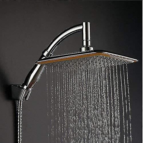 360 Swivel Joint 9 Inch Square Rainfall Overhead Shower Head Ionic Filtration High Pressure Saving W