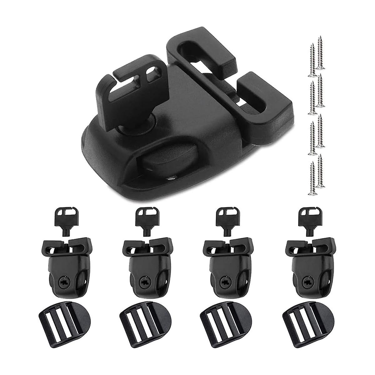4 Sets Spa Hot Tub Cover Clips Latch Replacement Kit Hot Tub Cover Latches Clip Lock for Cover Straps with Keys