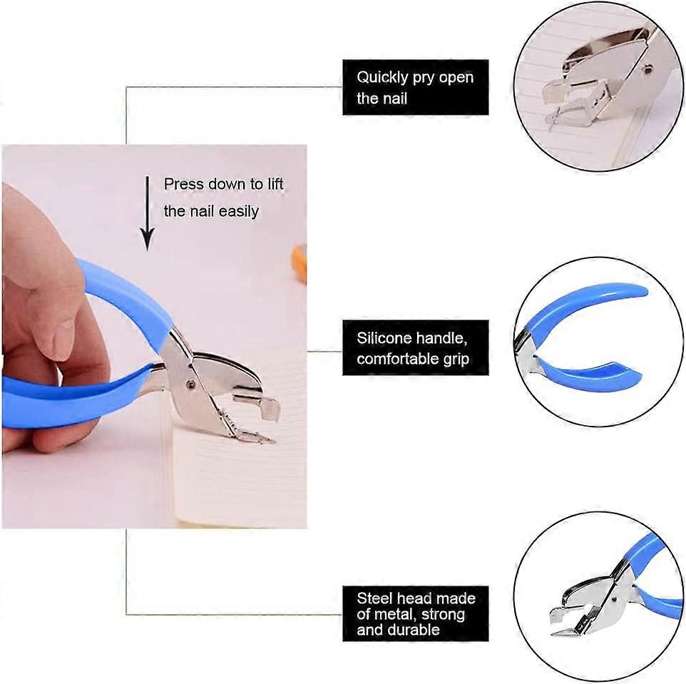2pcs Staple Removers Quick Staple Tool, Staple Remover, Blue 1.8*6.2*12.2cm