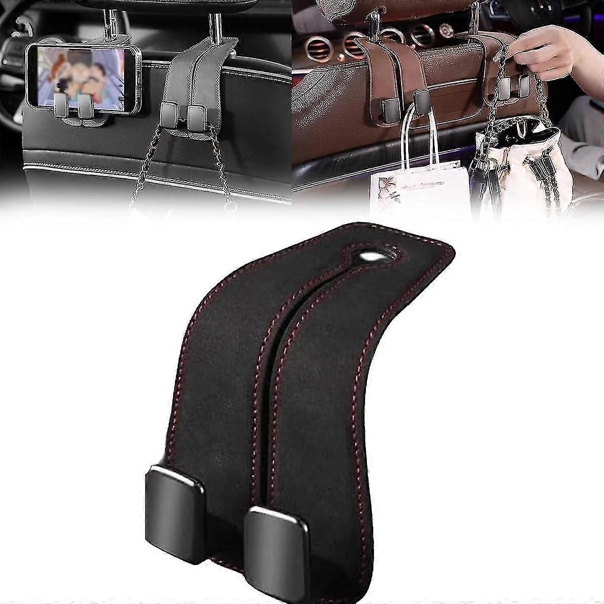 Car Seat Back Double Hook, Auto Hooks, Car Storage Hooks Back Seat Headrest Hanger, Car Headrest Hooks, Universal Car Handbag Hooks - SS
