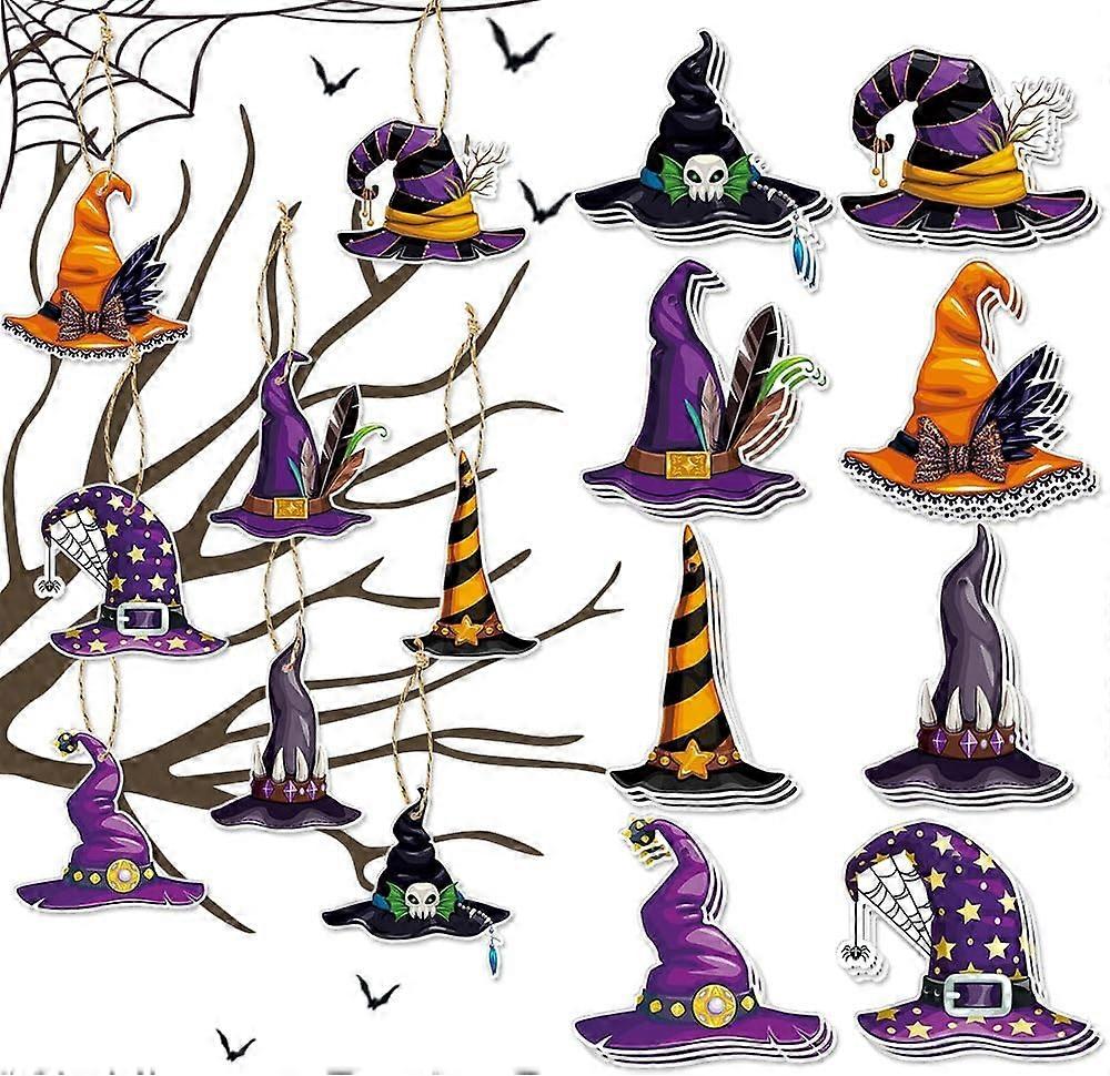 8pcs Halloween Hanging Ornaments, Halloween Tree Ornaments with Ropes, Halloween Hanging Pendant for Party Home Dcor