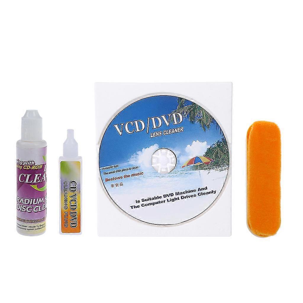 4 In 1 DVD VCD-ROMレンズクリーナーコンパクトディスクドライ/ウェットレンズクリーニング