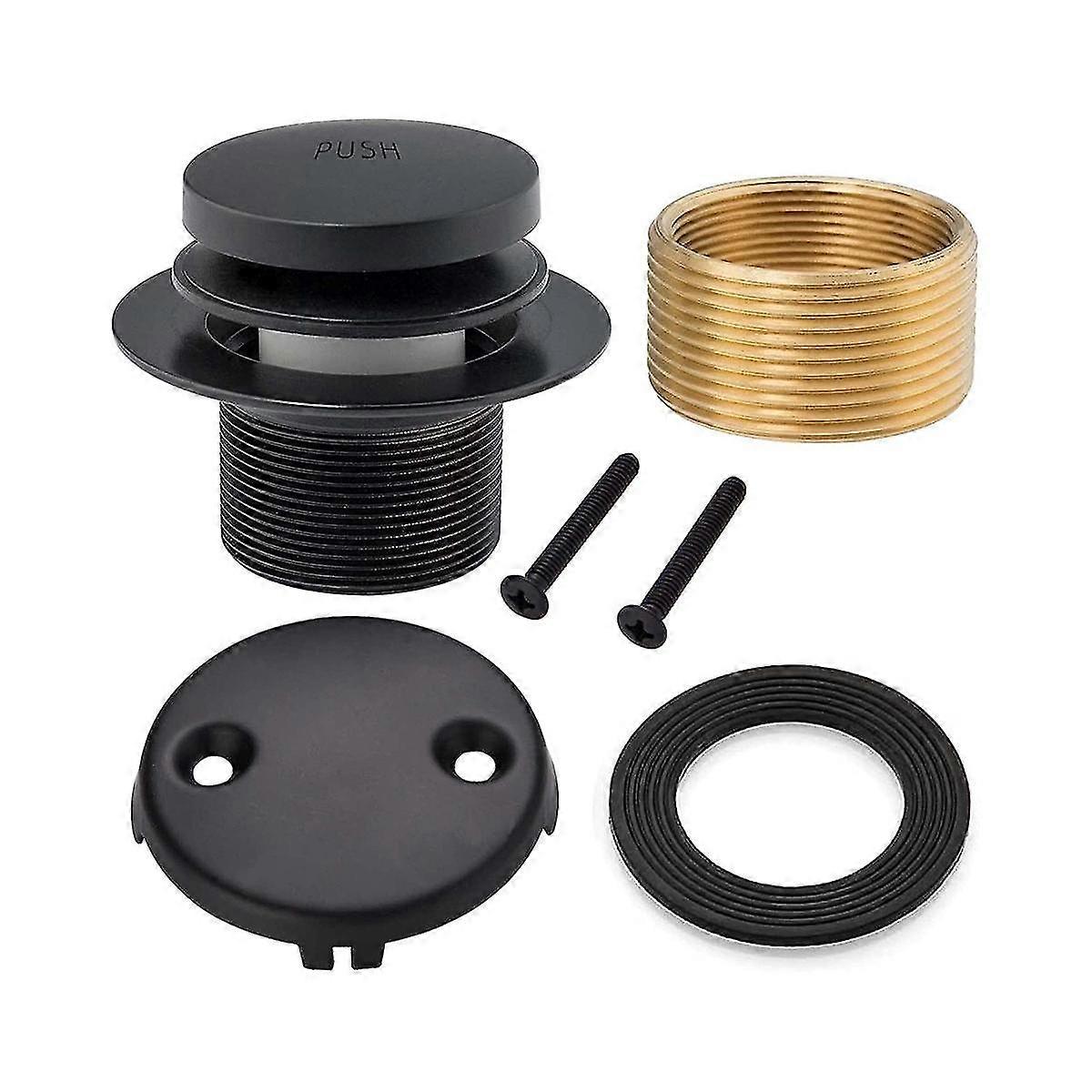 Abflusswanne Ablaufset mit Zweiloch-Frontplatte, Badewannenablaufset grobes Messing Chrom