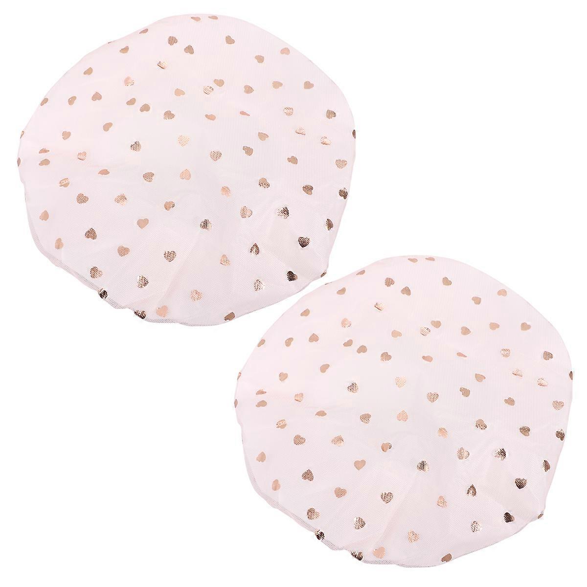 2Pcs Double Layers Shower EVA Bathing Caps Disposable Waterproof Hair Protective Caps